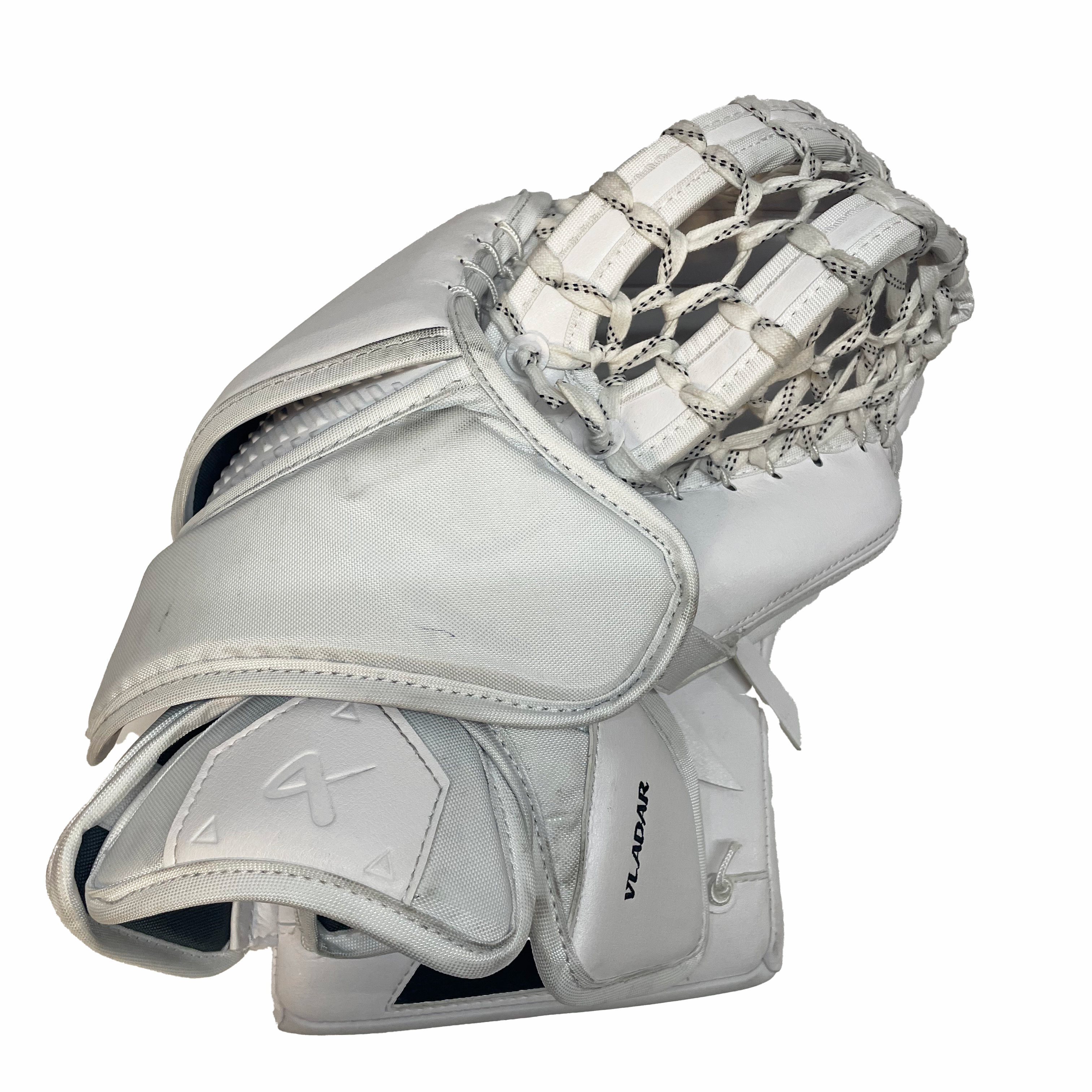 Bauer Vapor Hyperlite 2 - Gant de gardien de but NHL Pro Stock - Dan Vladar (blanc/rouge/jaune)